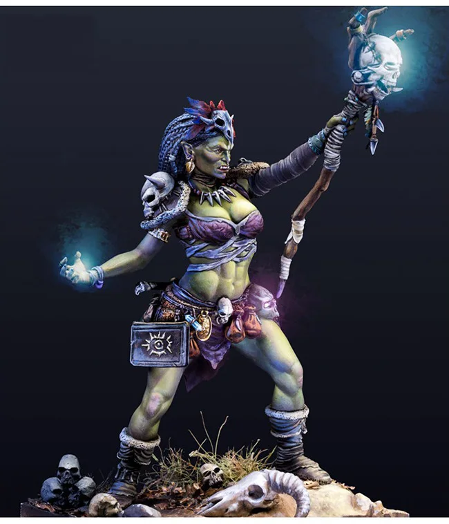 Новый несобранный 1/24 75 мм шамань ORC женщина солдат набор из смолы игрушки сделай
