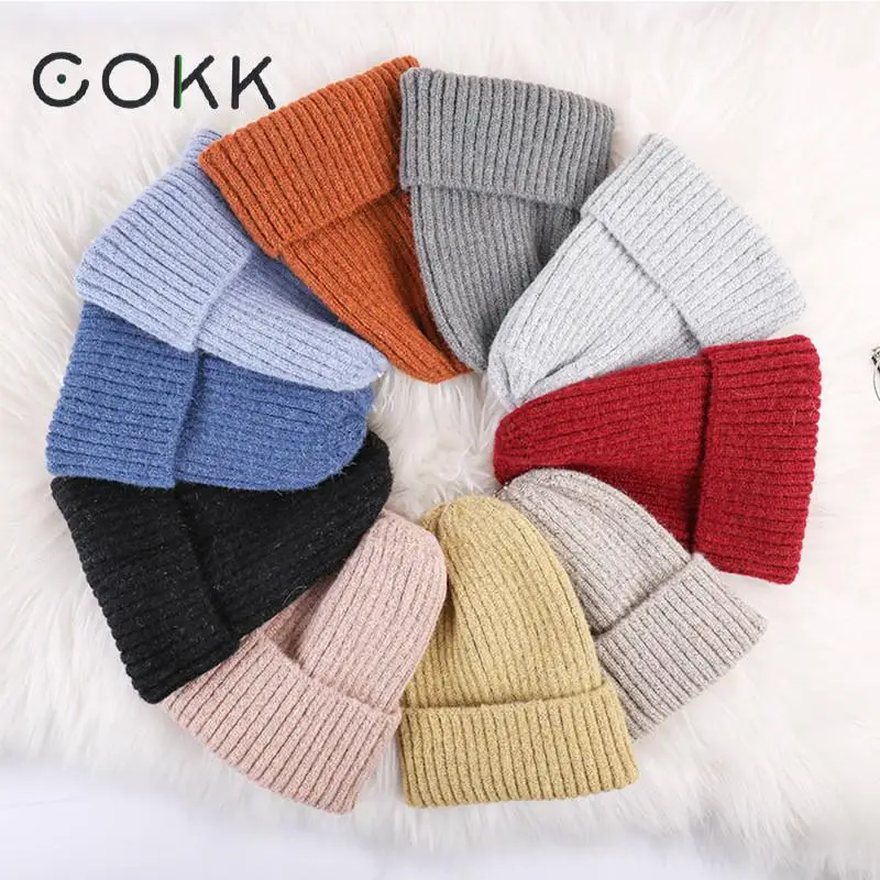 COKK Winter Hats for Women Men Beanies Knitted Solid Cute Hat Girls Autumn Female Beanie Caps Warmer Bonnet Ladies Casual Cap