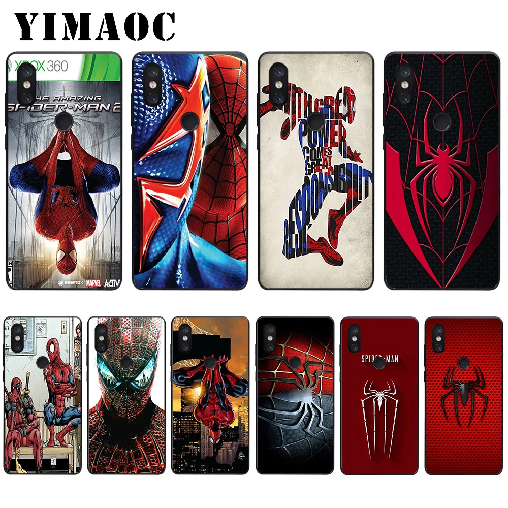 

YIMAOC Marvel Spiderman Soft Case for Xiaomi Mi5 Mi5S Mi6 Mi9 Mi8 Lite SE A1 A2 Lite Pocophone F1 MAX 3