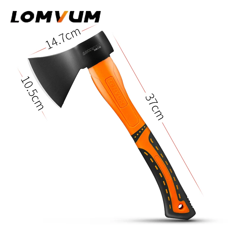 

LOMVUM Axe Single-bit Fiberglass Handle Felling Axe High Carbon Steel Survival Axes for Outdoor Ax Camping Woodworking Hatchets