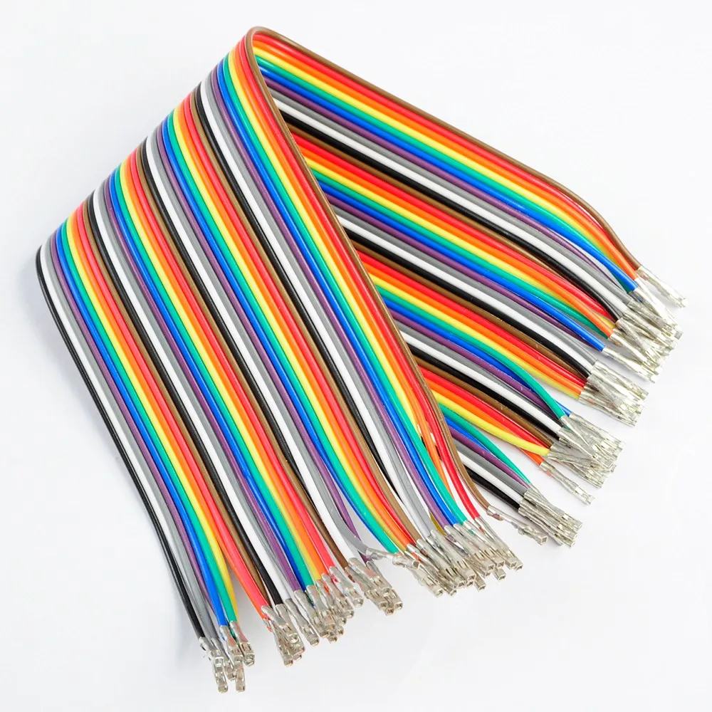 40 шт./лот 40P Dupont Wire 20 см Перемычка Кабельная линия 1p контактный разъем адаптер