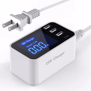 

5V 3.5A(Max)Multi Port LED Display 3Port USB Charger Hub with Type C Charging Adapter for Mobile Phone,Ipad and More USB Device