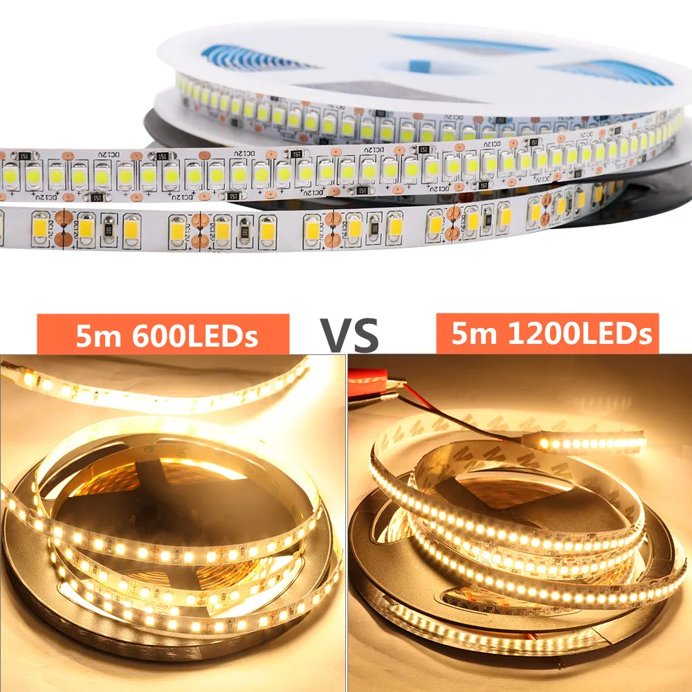 Светодиодные ленты 2835 SMD 240 светодиодный s/m 5 M 300/600/1200 светодиодный s DC12V высокий яркий Гибкая светодиодная лента Светодиодная лента теплый