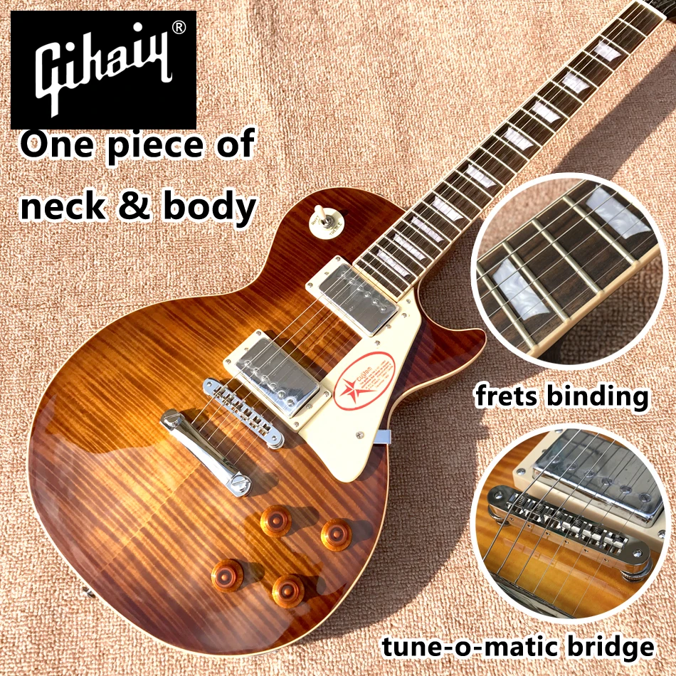 

New standard LP 1959 R9 electric guitar, Tobacco burst, frets cream binding, one piece of neck & body, Tune-o-Matic bridge