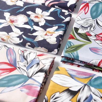 Cotton Fabric Retro Manual DIY Fabric Fabric Three Color Leaf Printed Cotton Fabric S97