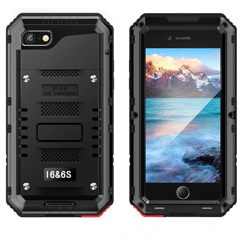 

Metal Aluminum Sealed Waterproof Diving Case for iPhone 14 13 11 12 Pro XS Max XR 8 7 Plus SE Heavy Duty Armor Shockproof Cover
