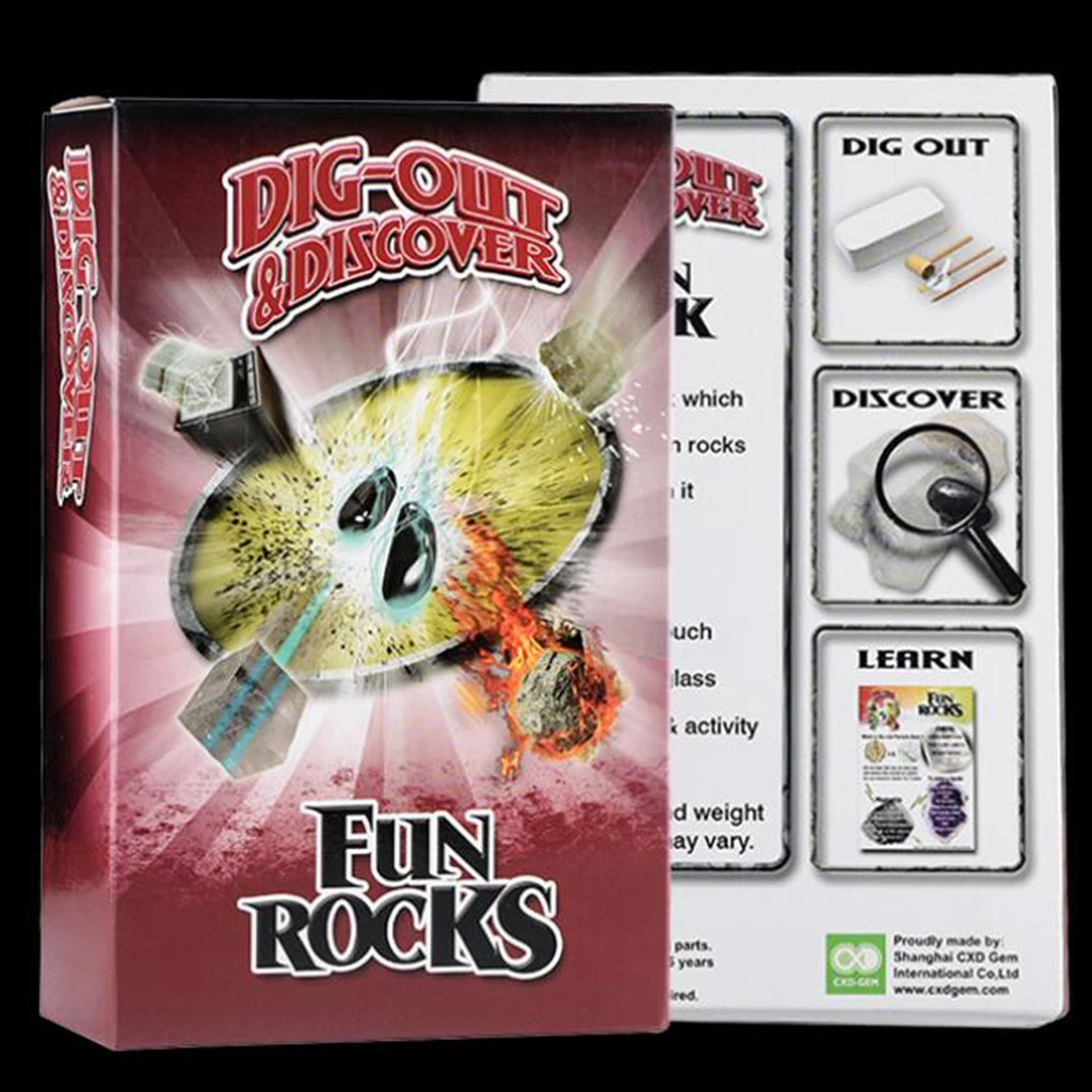 Fun Little Geologist Dig Out Rocks & Mineral Kit Earth Geology Science Toy Exploring Specimen Game