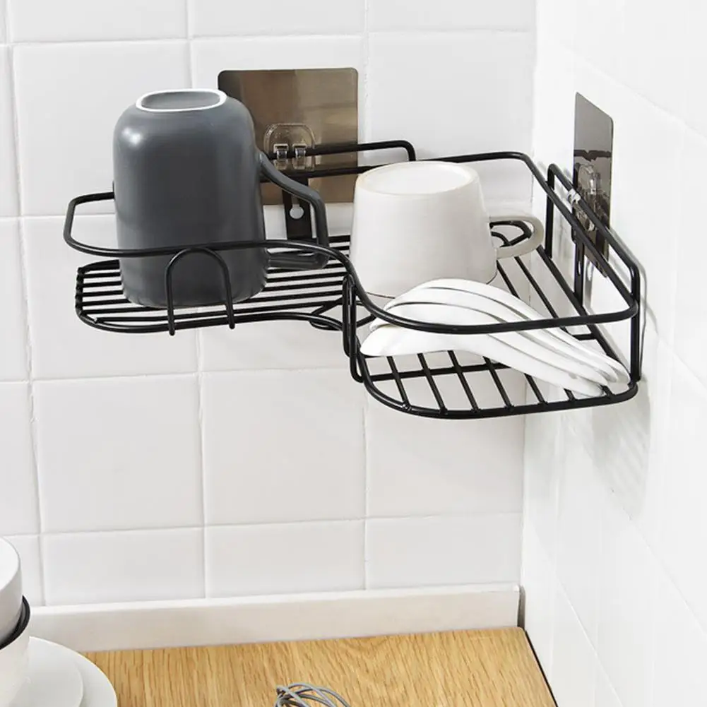 Adeeing Traceless الزاوية تخزين الرف مسمار خالية دش الرف المنظم للمطبخ الحمام الديكور Adeeing Traceless الزاوية تخزين الرف مسمار خالية دش الرف المنظم للمطبخ الحمام الديكور