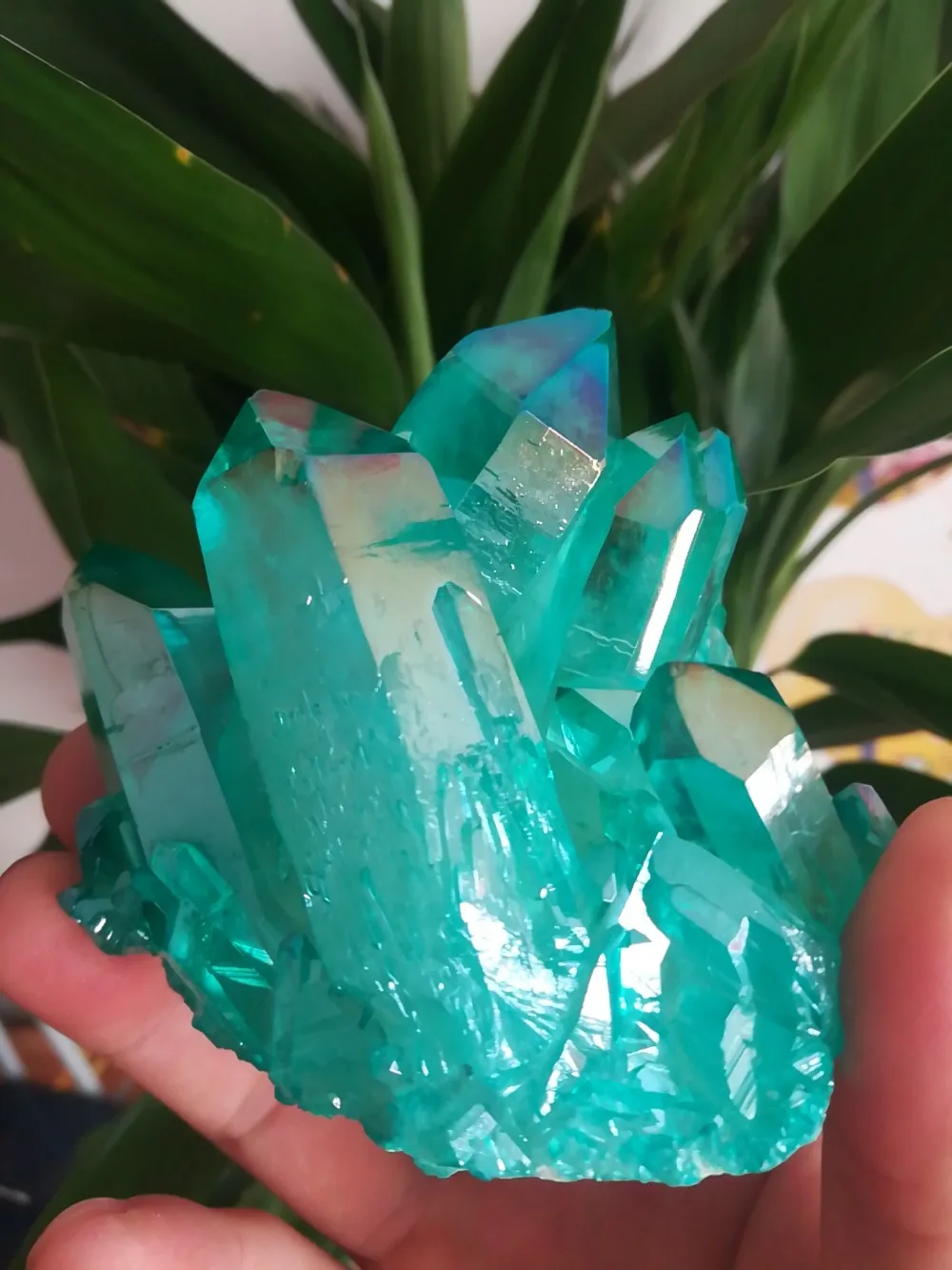 339g natural blue crystal Stone cluster beautiful blue aura angel