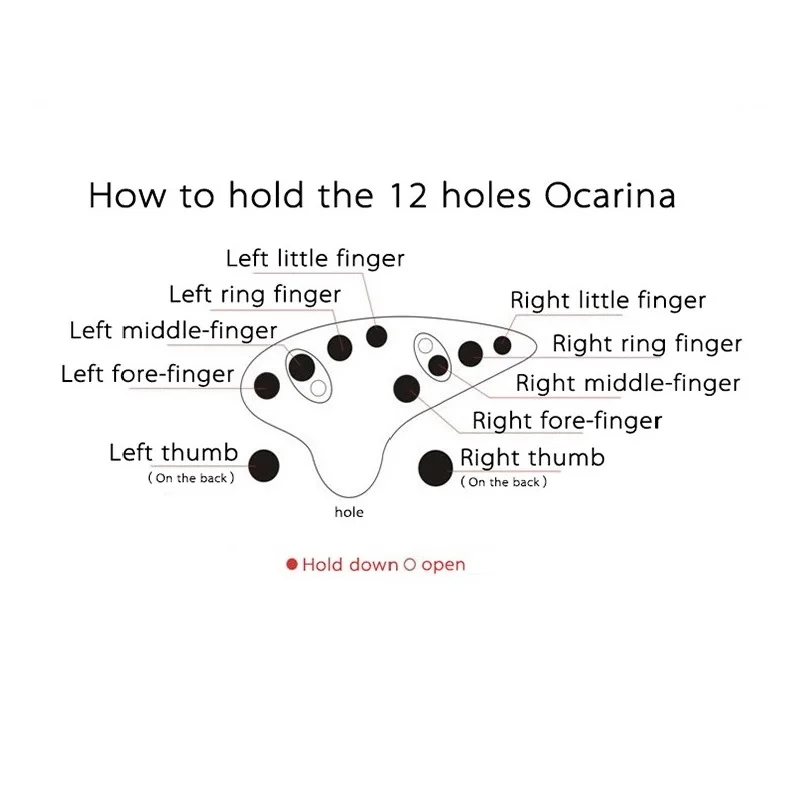 Пластиковый музыкальный инструмент Ocarina Alto C с 12 отверстиями цветной хорошего