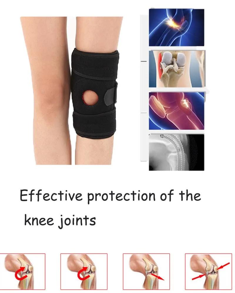 1PCS Adjustable Sports Training Elastic Knee Support Brace Kneepad Breathable Patella Knee Pads Hole Kneepad Safety