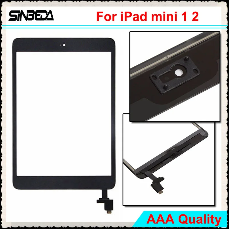 

Sinbeda For iPad Mini 1 A1455 A1454 A1432 Touch Screen Sensor Digitizer Glass + IC and Button For iPad Mini 2 A1489 A1490 A1491