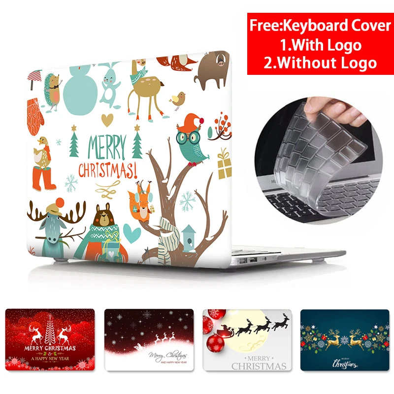 

Christmas Print Case for Mac book Pro 13.3 15.4 inch A1708 Matte Transparent Cover For MacBook Air Pro Retina 11 12 13 15 Cases