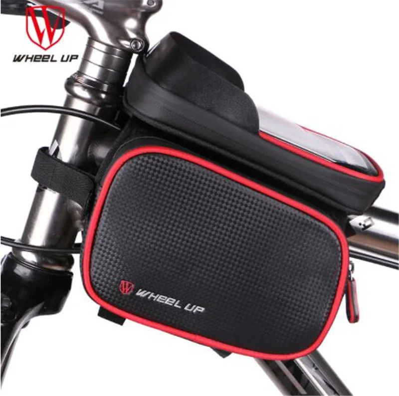 

WHEEL UP 6.2 Inch Waterproof TPU Touch Screen Bike Bags MTB Road Bicycle Front Frame Top Tube Bag Cell Phone Bicycle Cycling Bag