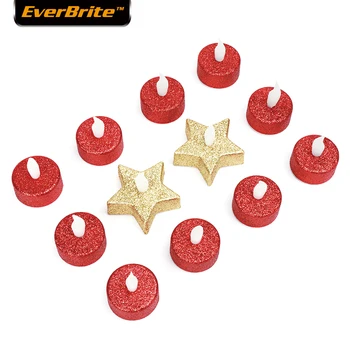 

EverBrite 12-Piece Electronic Candle LED Light Colorful Romantic Smokeless Flameless Candle Lamp with battery