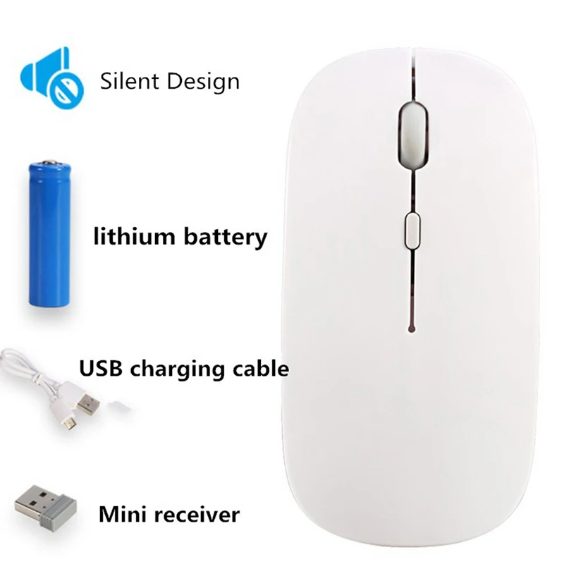 

Rechargeable Bluetooth Wireless Mouse Silent USB Optical Mice for Computer PC