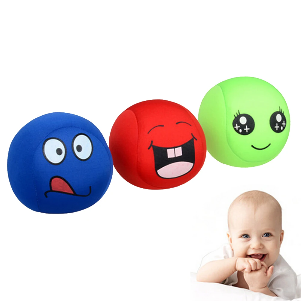 Random Color new Soft EVA Kids Toy Balls Grasping Ball Smile Face Expression Sandbags Kids Baby