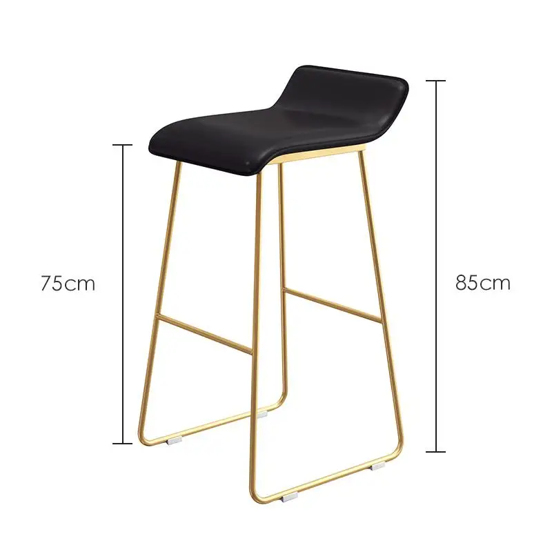 Новые скандинавские барные табуреты, кафе, гостиная, табурет, ровные цилиндры, дизайнерский стул из кованого железа, золото, высокий стул, мягкий барный стул - Цвет: High754