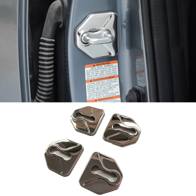 

4pcs/set Stainless Steel Car Door Lock Buckle Cover Cap Protector for Subaru XV 2018 Forester 19 Outback Interior Accessories