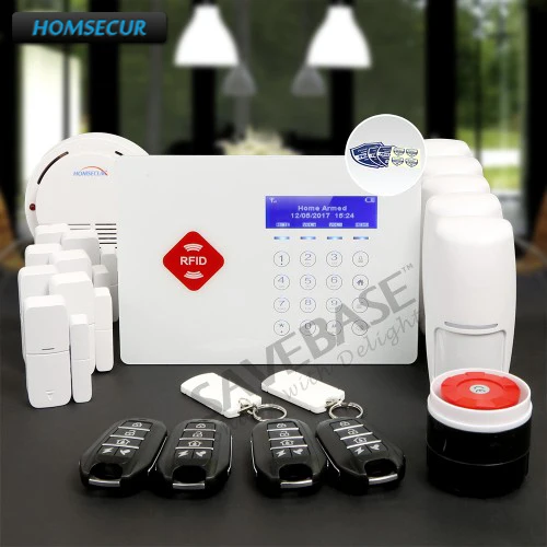 

HOMSECUR App Controlled Wireless GSM LCD Alarm System with Real-time Monitoring and Interaction+Shipping from Russian Warehouse