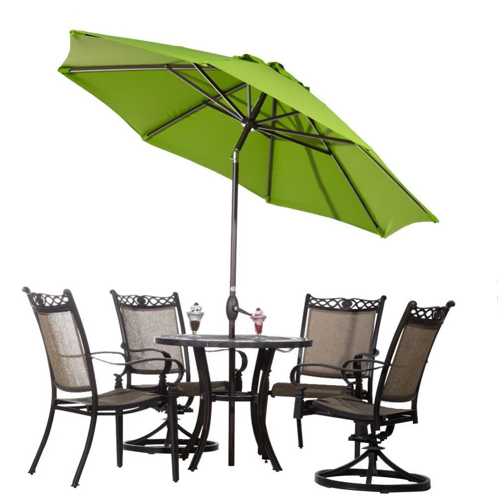 Abba Patio 9 Fabric Aluminum Patio Umbrella With Auto Tilt And Crank Alu 8 Ribs Green Patio Umbrella Umbrella Patiogreen Patio Umbrella Aliexpress
