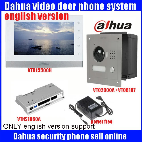

Original english Dahua DHI-VTH1550ch Color Monitor with VTO2000A outdoor IP Metal Villa Outdoor Video Intercom system