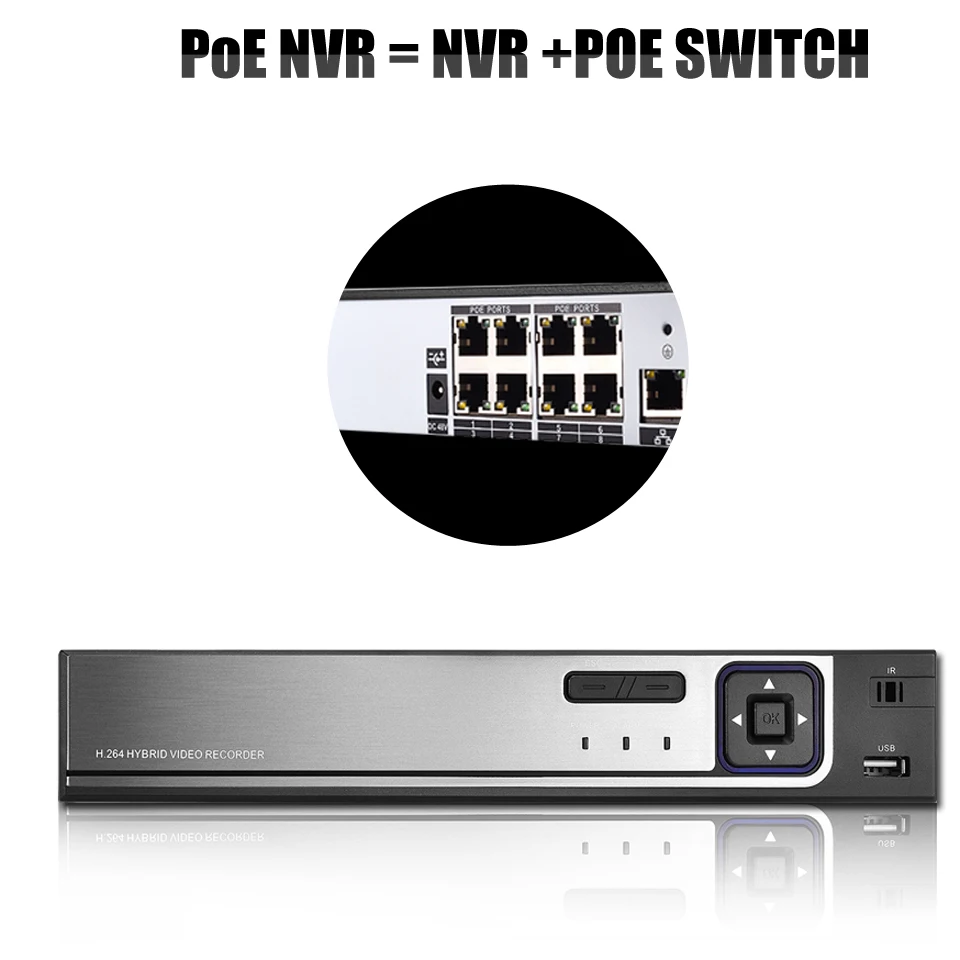 Besder H.264 CCTV NVR 48 в PoE 8CH 1080 P/4CH 1080P видеонаблюдения CCTV видео рекордер IEE802.3af PoE P2P ONVIF обнаружения движения NVR