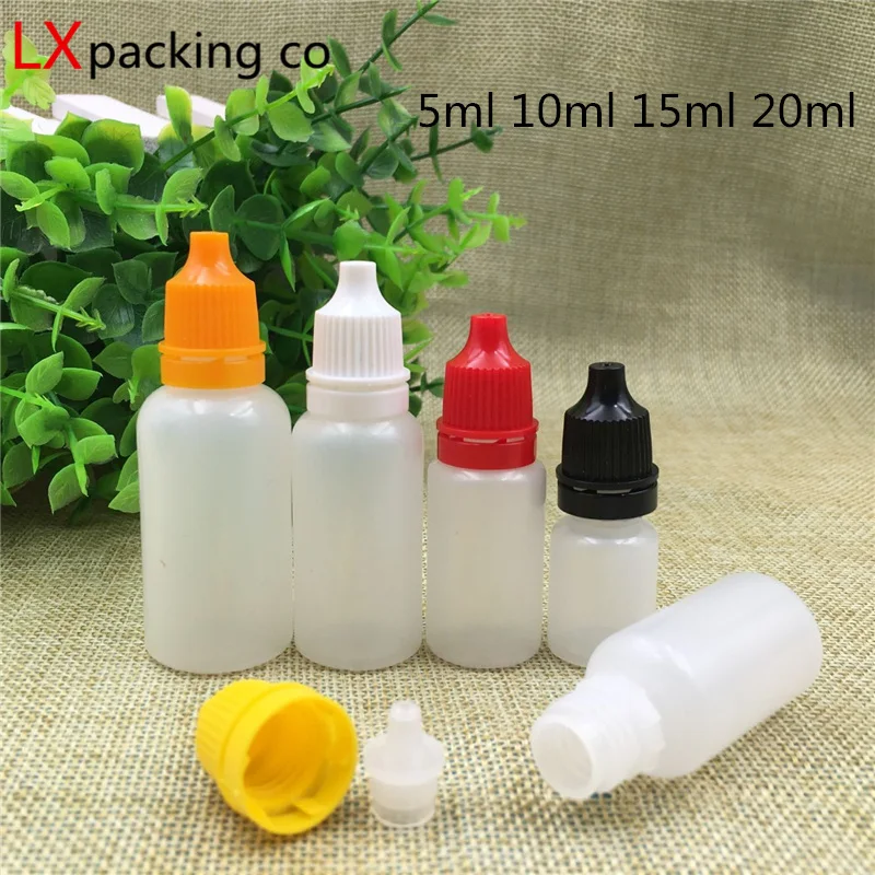 100 pcs Free Shipping 5 10 15 20 ml Frosted Transparent Plastic Empty Bottles Liquid Essential Oil Dispensing Small Container