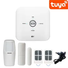Tuya Smart Life WiFi GSM домашняя сигнализация работает с Alexa Google home IFTTT, Новое поступление, умная охранная сигнализация