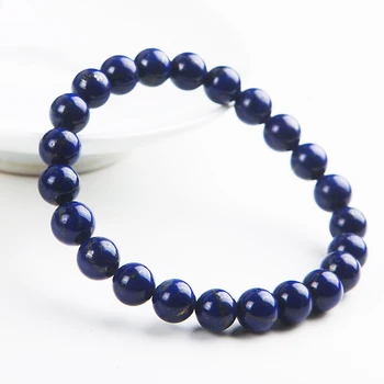 

8mm Genuine Natural Lapis Lazuli Bracelet Women Female Stretch Crystal Round Bead Bracelet