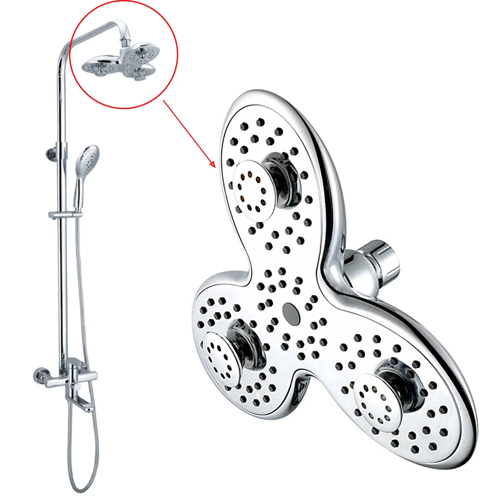 

Top Spray Bathroom Three-petal Type 3 Functions Multifunctional Home Clean Electroplating Nozzle Durable Shower Washable