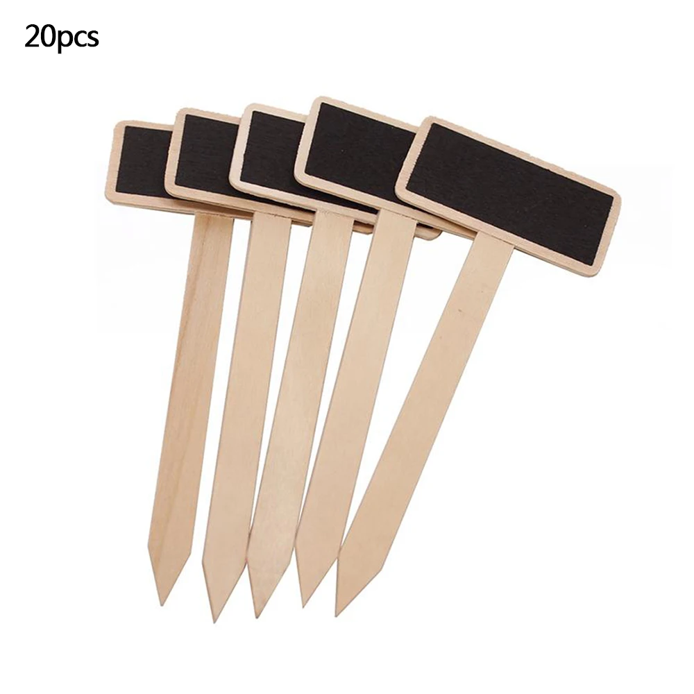 

New 2019 Mini 20Pcs Wooden Chalkboard Blackboard Garden Flowers Plants Pot Tags Labels Wedding Decoration Card Hot Sale