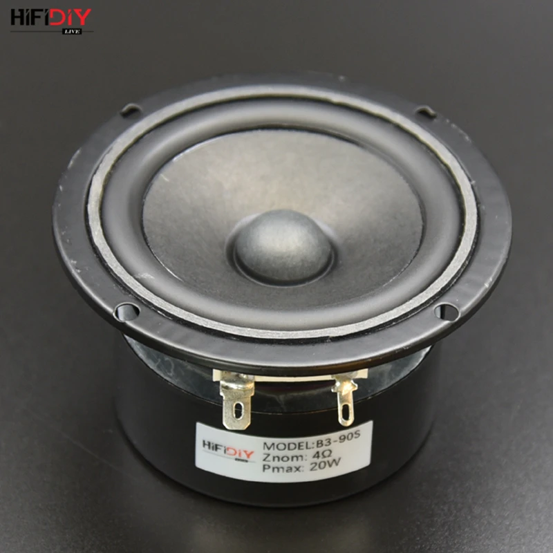 HIFIDIY LIVE Hi-Fi " 3,5 дюймов 90 мм полночастотный динамик 4 Ом 20 вт высокий альт бас громкоговоритель B3-90S