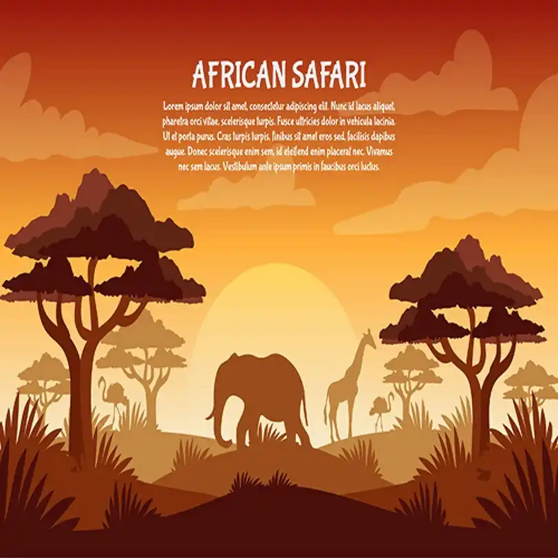 African animals fabric,African animals print,Elephant,Crocodile,Birds,Turtles,Trees,African Fabric by the yard,African animal wall art
