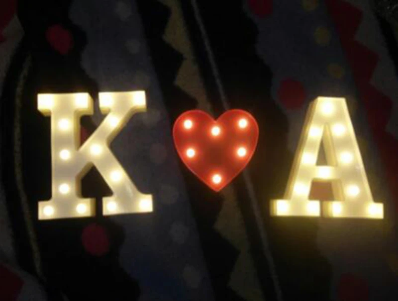 

DIY Letter Symbol Sign Heart Lighting Plastic LED Lights Wedding Valentine's Day Confession propose marriage Party Decorations