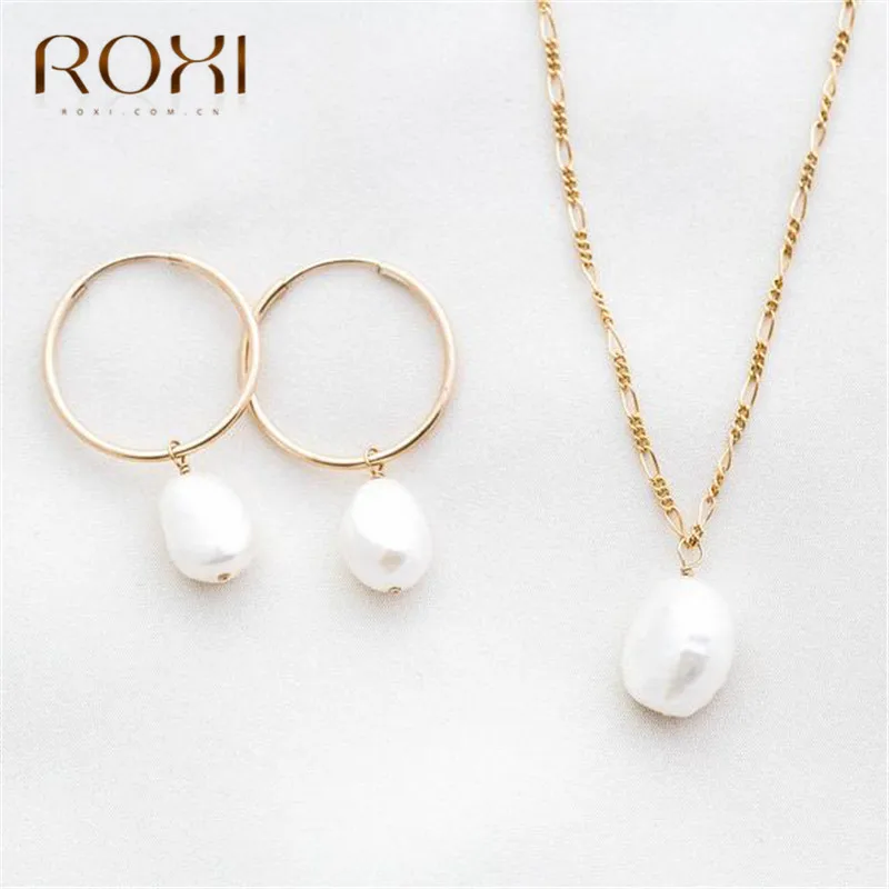 ROXI 2020 модные серьги кольца для женщин геометрические круглые петли настоящие из