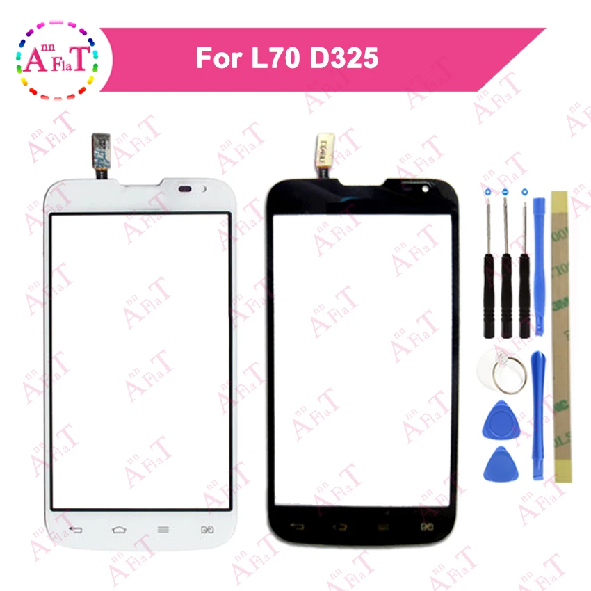 

4.5" For LG L70 Dual Sim Card D325 Touch Screen Digitizer Sensor Outer Glass Lens Panel 3m glue Free