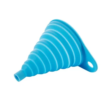 

Portable Retractable Funnels Home Kitchen Funnel Convenient Storage Blue