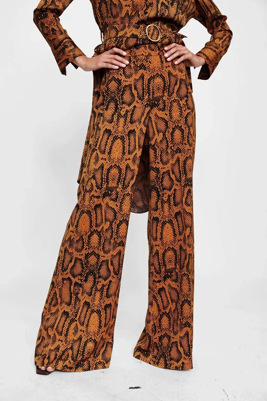 

Hot sale Q0813C20 autumn new Europe and the United States with 1540 # printed texture of tall waist trousers