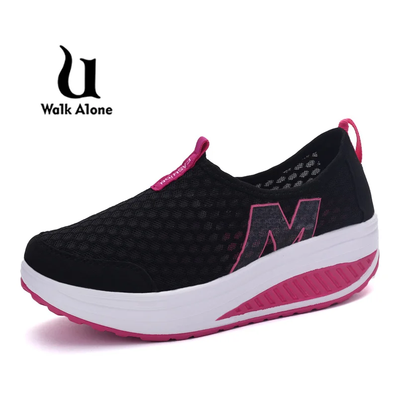 

UWA1KA1LONE 2019 Autumn Mesh Sneakers Women Shoes Air Cushion Female Mid Heel Shoes Sports Breathable Sport Shoes Women's Shoes