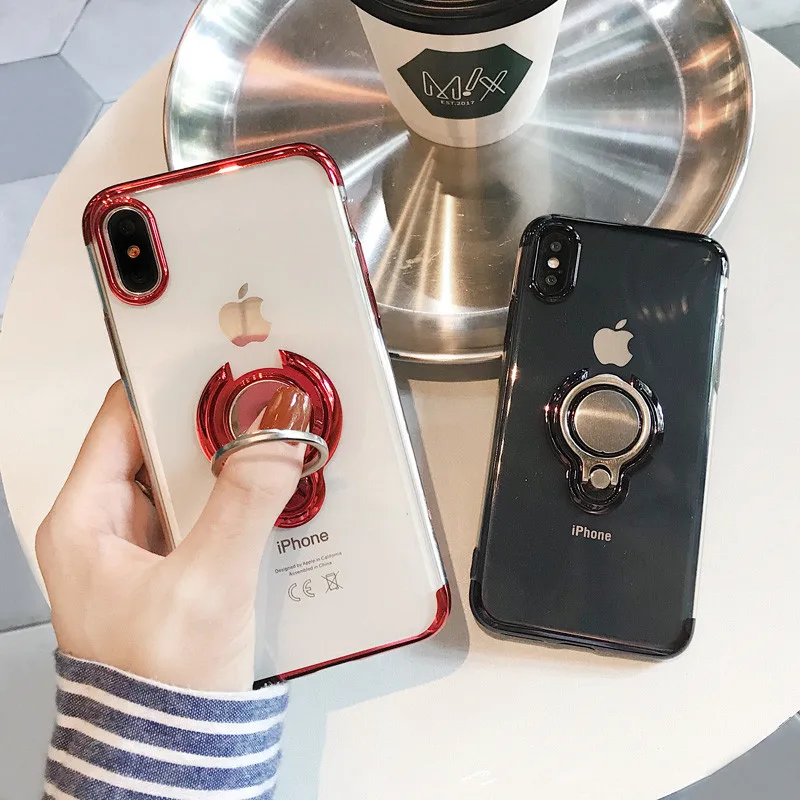 

360 Magnetic Bracket Clear Case For iphone XS MAX XR X 10 Soft Silicon Cover For iphone 7 8 6s 6 s plus TPU Phone Cases
