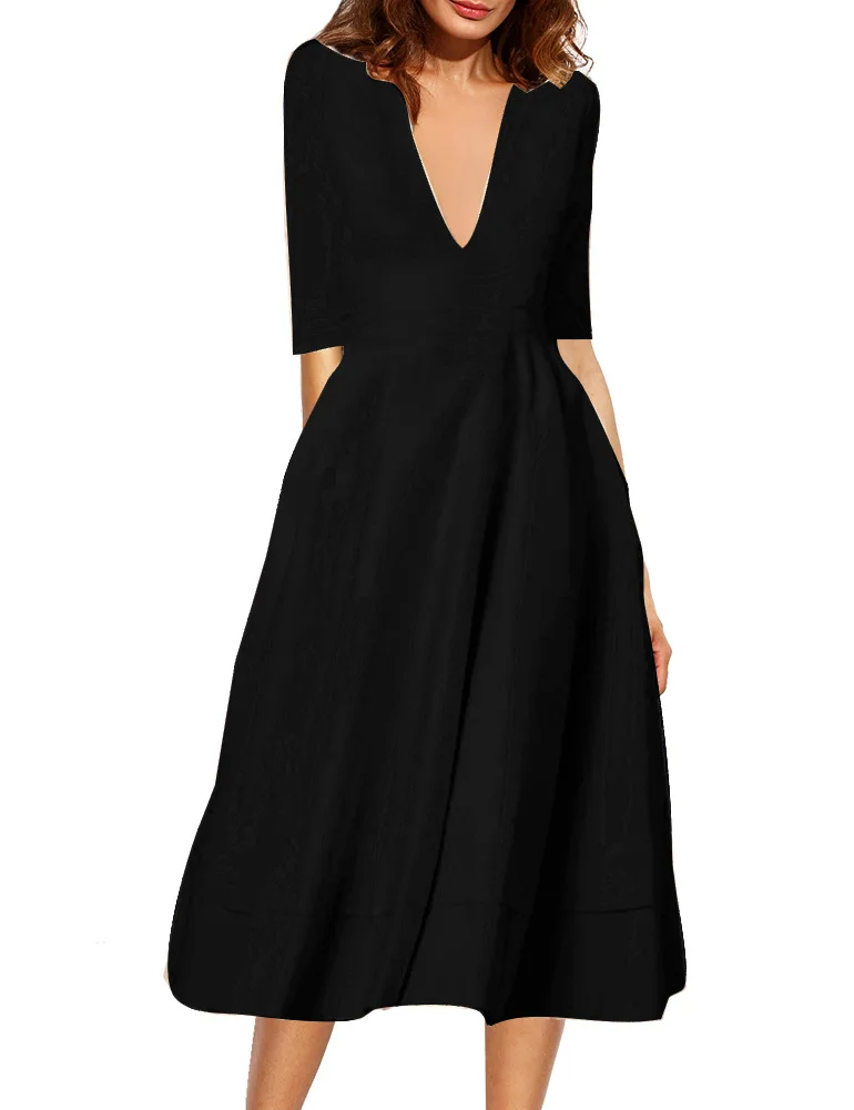 Модные вечерние женские платья с коротким рукавом и глубоким v-образным вырезом размера d, элегантное женское платье 6XL размера плюс Vestidos