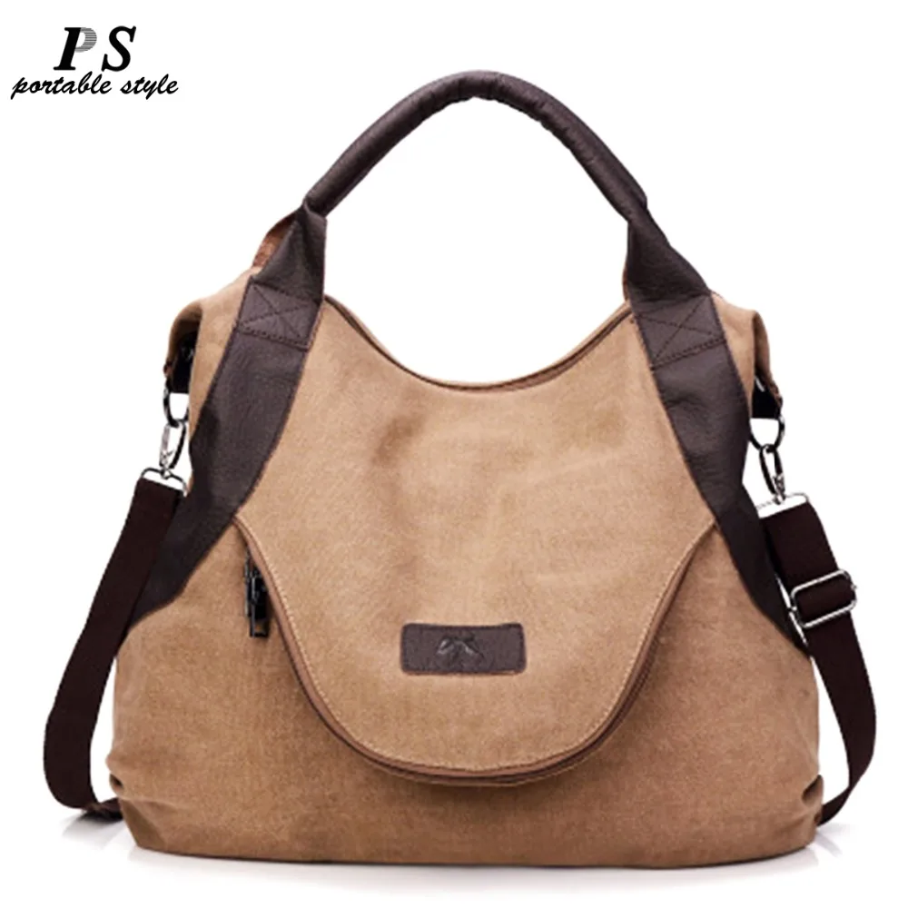 

2019 New Women Daily Canvas Shoulder Bags Large Size Vintage Travel Large Famous Designer Ladies Fashion Women Bag Handbag Beach