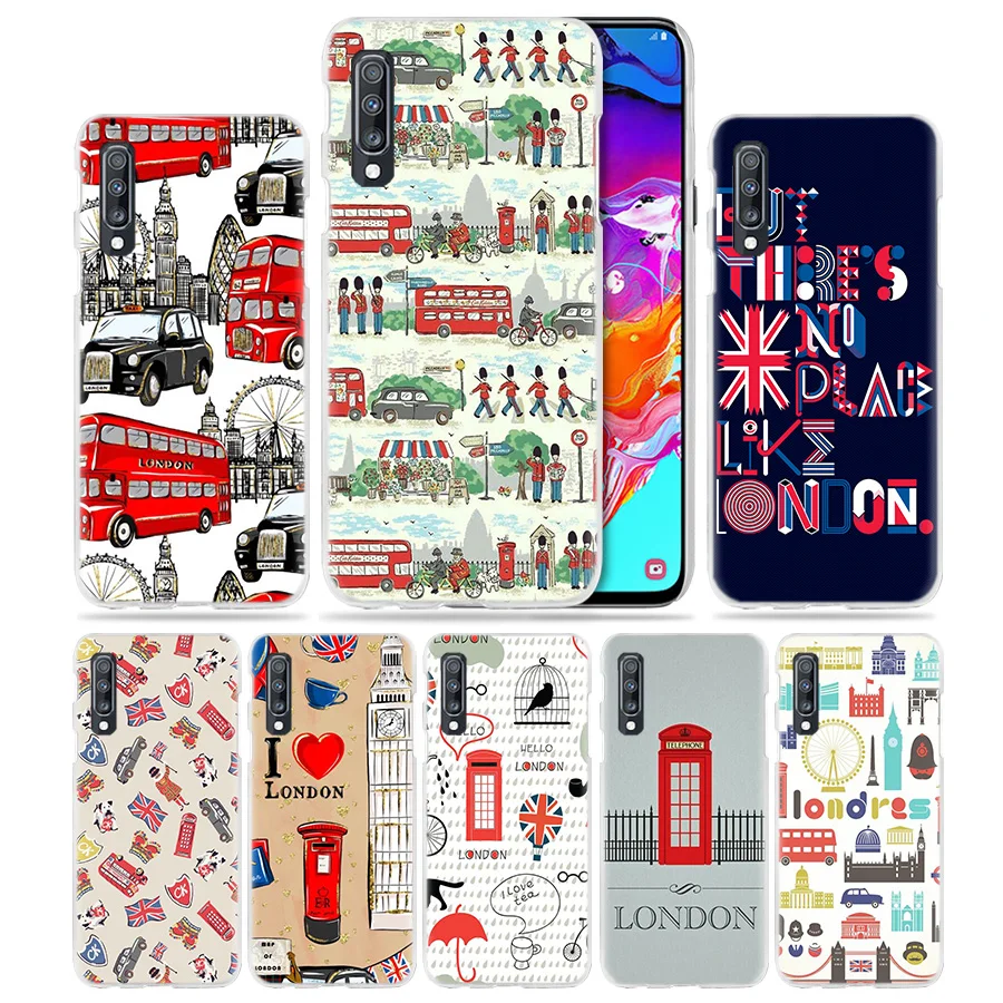 

United Kingdom London Case for Samsung Galaxy A50 A70 A20e A60 A40 A30 A20 A10 A8 A6 Plus A9 A7 2018 Hard PC Luxury Phone Cover