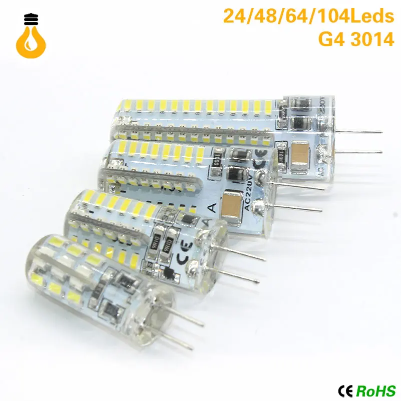 G9 лампы G4 led 12 В 220 SMD 2835 3014 bombilla 5 Вт 8 лампада Светодиодная лампа 24/48 Замена 30