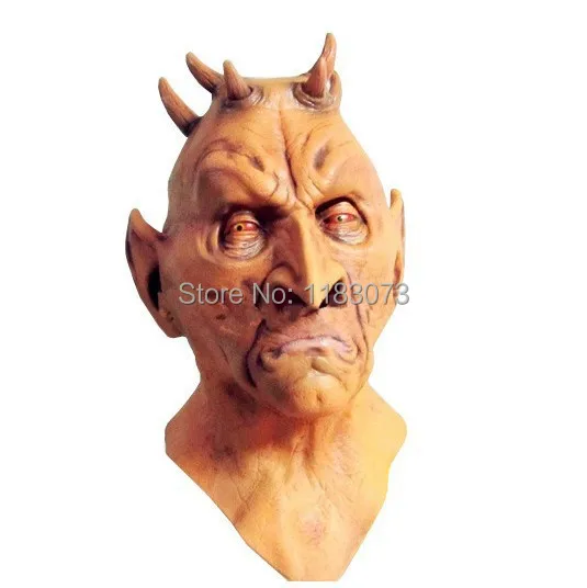 

Horror Six Horned Mask Scary Monster Latex Masks Halloween Adult Fancy Masquerade Full Face Cosplay Props Rubber Toys Gifts