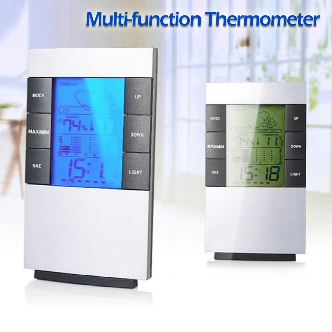 Цифровой термометр с ЖК-подсветкой, термометр с цифровым календарем и монитором влажности, измерение погоды для дома