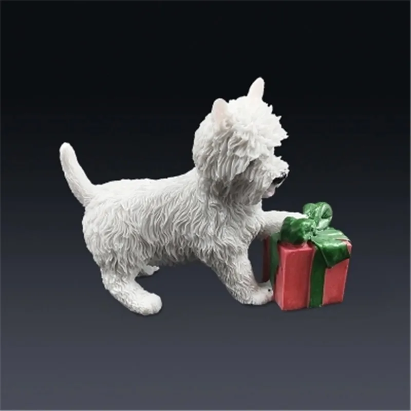 Милый щенок West Highland White Terrier имитация животного Подарочная коробка изысканная