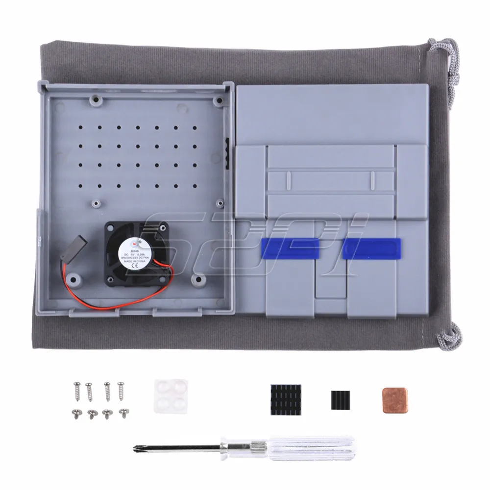 Чехол для корпуса 52Pi NES чехол SNES с охлаждающим вентилятором и радиатором моделей