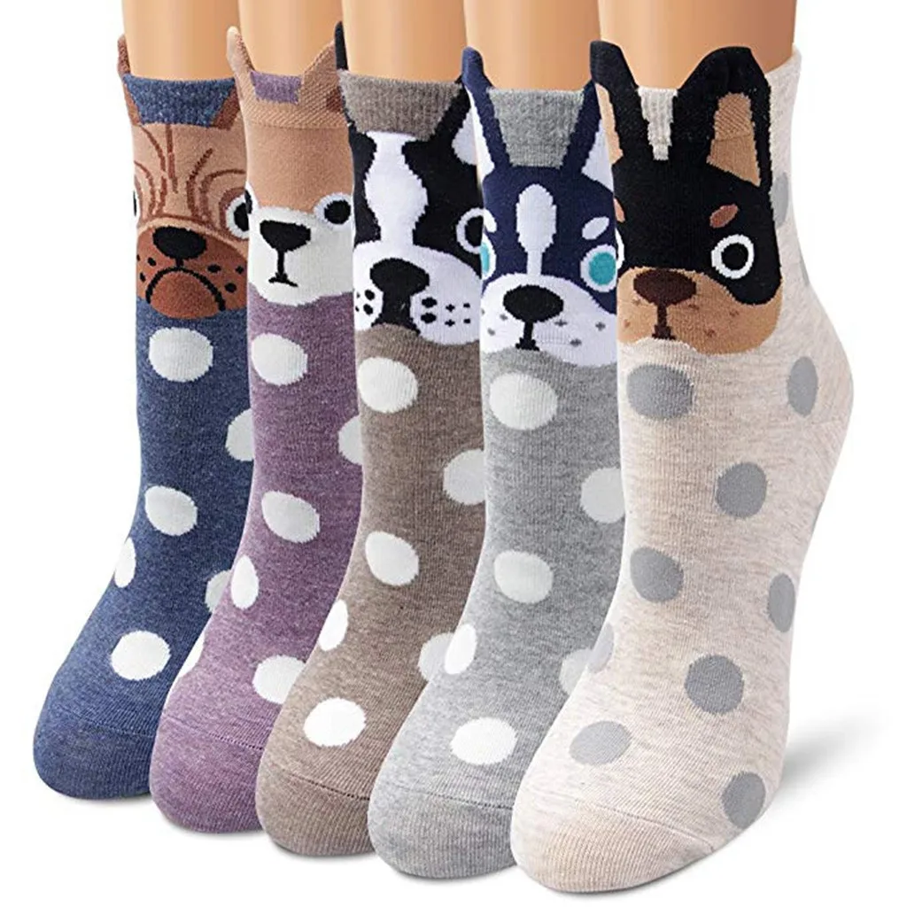 

Happy socks women 5PCS Women Students Funny Socks Cute Cartoon Fun Funky Dot Warm Ladies Sock grappige sokken